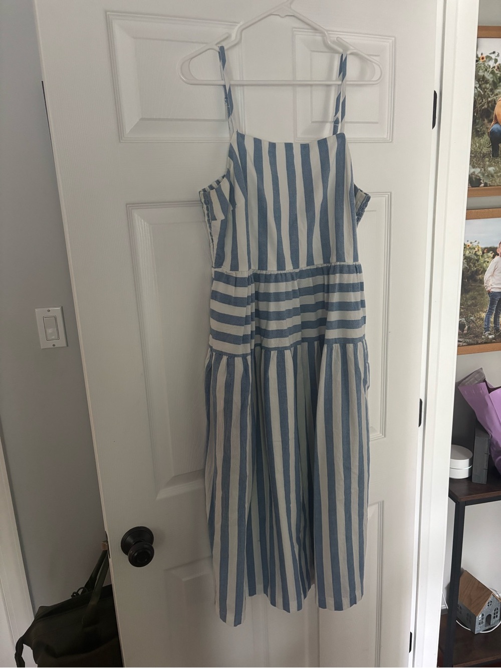Universal Thread Blue and White Striped Sundress with Spaghetti Straps